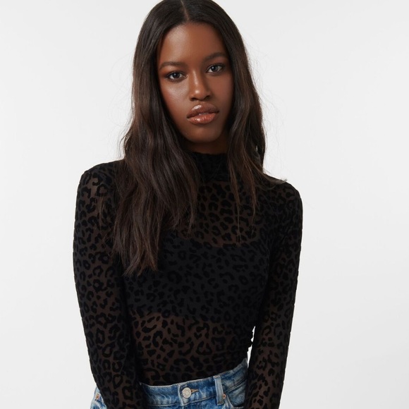 Mesh Leopard Black Long Sleeve - Picture 4 of 5